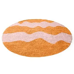 Pyöreät matot - Amira Natural Cotton Shaggy (oranssi/vaaleanpunainen)