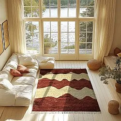 Ryijymatot - Amira Natural Cotton Shaggy (punainen/beige)
