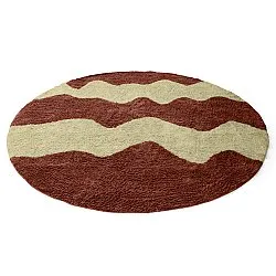 Pyöreät matot - Amira Natural Cotton Shaggy (punainen/beige)