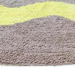 Pyöreät matot - Amira Natural Cotton Shaggy (taupe/keltainen)