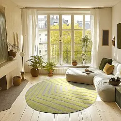 Pyöreät matot - Callista Natural Cotton Shaggy (keltainen)