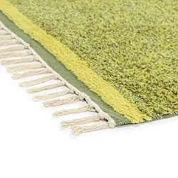 Ryijymatot - Celina Natural Cotton Shaggy (vihreä/keltainen)