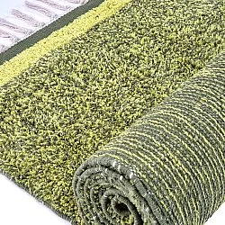 Ryijymatot - Celina Natural Cotton Shaggy (vihreä/keltainen)
