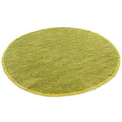 Pyöreät matot - Celina Natural Cotton Shaggy (vihreä/keltainen)