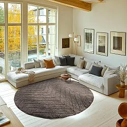 Pyöreä matot - Conara Natural Cotton Shaggy (taupe)