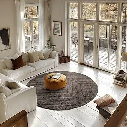Pyöreä matot - Conara Natural Cotton Shaggy (taupe)
