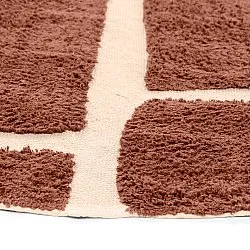Pyöreät matot - Cyrus Natural Cotton Shaggy (ruskea)