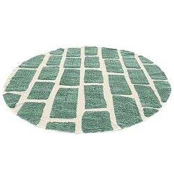 Pyöreät matot - Cyrus Natural Cotton Shaggy (vihreä)
