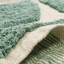 Pyöreät matot - Cyrus Natural Cotton Shaggy (vihreä)