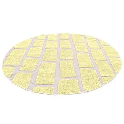 Pyöreät matot - Cyrus Natural Cotton Shaggy (keltainen)