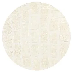 Pyöreät matot - Cyrus Natural Cotton Shaggy (luonnonvalkoinen)