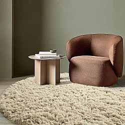 Pyöreät matot - Fassale Hand Woven Wool Shaggy (kerma)