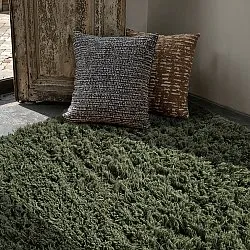 Ryijymatot - Fassale Hand Woven Wool Shaggy (sammaleen vihreä)
