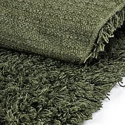 Pyöreät matot - Fassale Hand Woven Wool Shaggy (sammaleen vihreä)