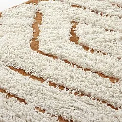 Pyöreä matot - Holwell Natural Cotton Shaggy (luonnonvalkoinen/ruskea)