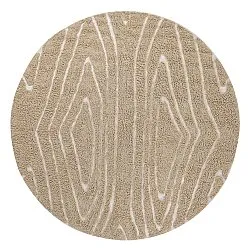 Pyöreä matot - Kindon Natural Cotton Shaggy (beige/valkoinen)