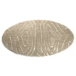 Pyöreä matot - Kindon Natural Cotton Shaggy (beige/valkoinen)