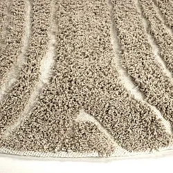 Pyöreä matot - Kindon Natural Cotton Shaggy (beige/valkoinen)