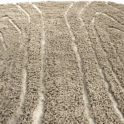 Pyöreä matot - Kindon Natural Cotton Shaggy (beige/valkoinen)