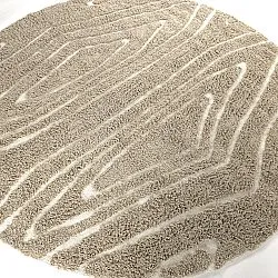 Pyöreä matot - Kindon Natural Cotton Shaggy (beige/valkoinen)