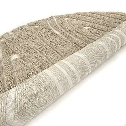 Pyöreä matot - Kindon Natural Cotton Shaggy (beige/valkoinen)