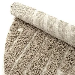 Pyöreä matot - Kindon Natural Cotton Shaggy (beige/valkoinen)