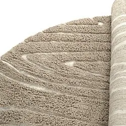 Pyöreä matot - Kindon Natural Cotton Shaggy (beige/valkoinen)