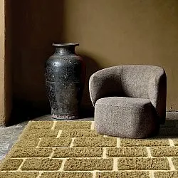 Ryijymatot - Leknes Hand Woven Wool Shaggy (vihreä)