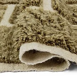 Ryijymatot - Leknes Hand Woven Wool Shaggy (vihreä)