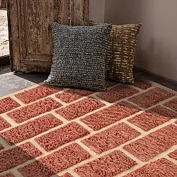 Ryijymatot - Leknes Hand Woven Wool Shaggy (terrakotta)
