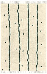 Ryijymatot - Leora Natural Cotton Shaggy (beige/vihreä)