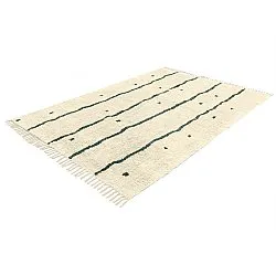 Ryijymatot - Leora Natural Cotton Shaggy (beige/vihreä)