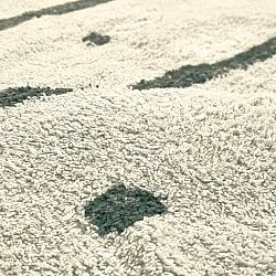 Pyöreät matot - Leora Natural Cotton Shaggy (beige/vihreä)