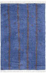 Ryijymatot - Leora Natural Cotton Shaggy (sininen/ruskea)