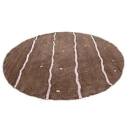 Pyöreät matot - Leora Natural Cotton Shaggy (ruskea/violetti)
