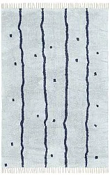 Ryijymatot - Leora Natural Cotton Shaggy (harmaa/sininen)