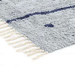 Ryijymatot - Leora Natural Cotton Shaggy (harmaa/sininen)