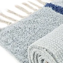 Ryijymatot - Leora Natural Cotton Shaggy (harmaa/sininen)