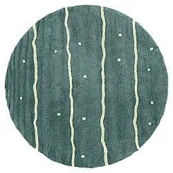 Pyöreät matot - Leora Natural Cotton Shaggy (vihreä)