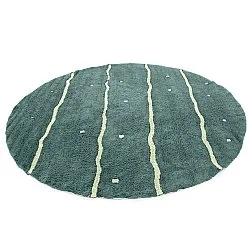 Pyöreät matot - Leora Natural Cotton Shaggy (vihreä)