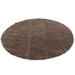 Pyöreät matot - Leora Natural Cotton Shaggy (ruskea/oliivi)
