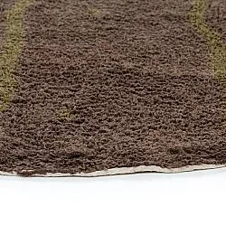 Pyöreät matot - Leora Natural Cotton Shaggy (ruskea/oliivi)