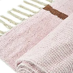 Ryijymatot - Leora Natural Cotton Shaggy (pinkki/ruskea)
