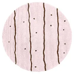 Pyöreät matot - Leora Natural Cotton Shaggy (pinkki/ruskea)