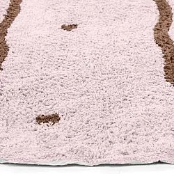 Pyöreät matot - Leora Natural Cotton Shaggy (pinkki/ruskea)