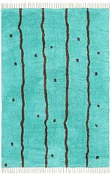 Ryijymatot - Leora Natural Cotton Shaggy (turkoosi/ruskea)