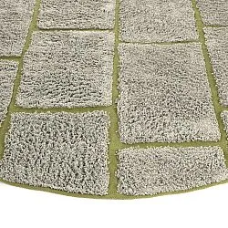 Pyöreä matot - Lindley Natural Cotton Shaggy (greige/vihreä)