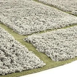 Pyöreä matot - Lindley Natural Cotton Shaggy (greige/vihreä)