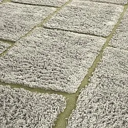 Pyöreä matot - Lindley Natural Cotton Shaggy (greige/vihreä)
