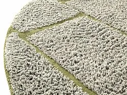 Pyöreä matot - Lindley Natural Cotton Shaggy (greige/vihreä)